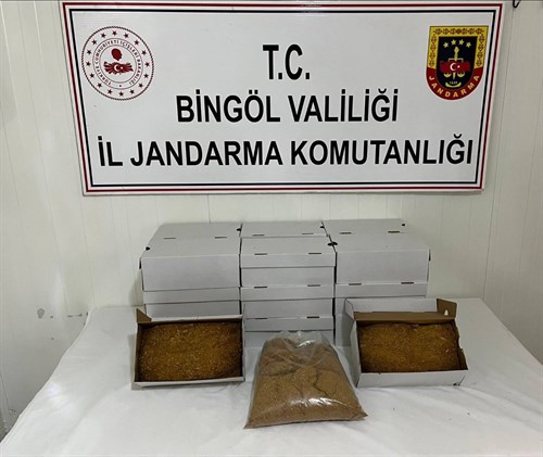 Bingöl’de Jandarma Kaçak Tütün Ele Geçirdi